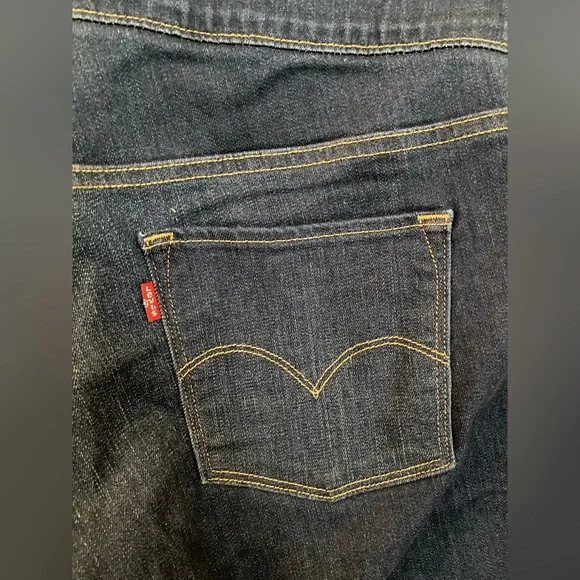 LEVI'S PULL ON DENIM LEGGINGS - DARK WASH - PLUS SIZE 18 - Picture 8 of 12